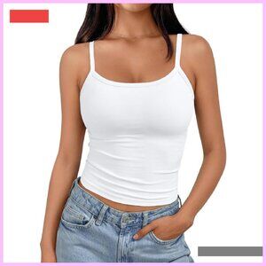 Adjustable Spaghetti Strap Crop Tank Top Summer Casual Wear